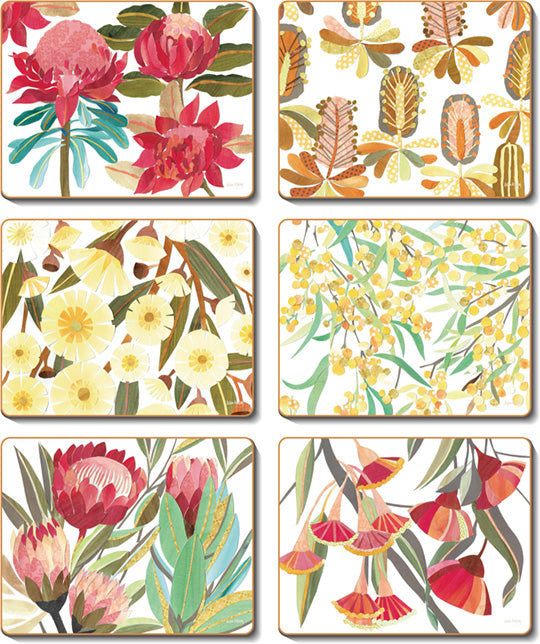 Native Floral Collage Coasters & Placemats