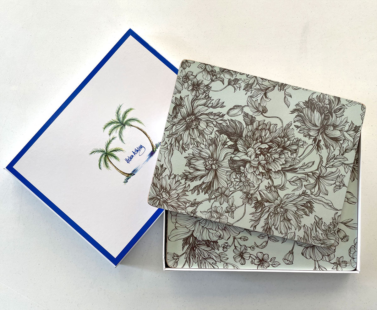 Floral Engraving Coasters & Placemats