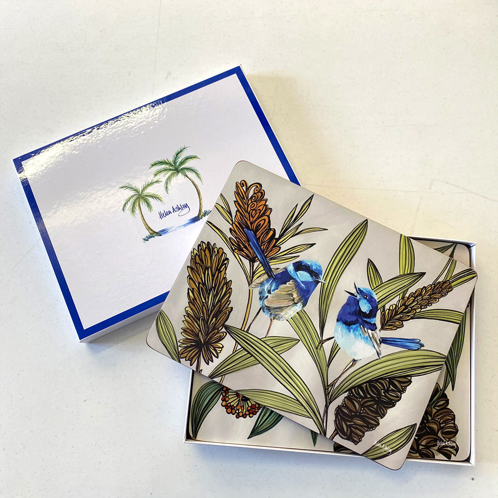 Blue Wren Coasters & Placemats