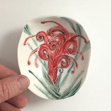 Porcelain Native Floral Bowl Red