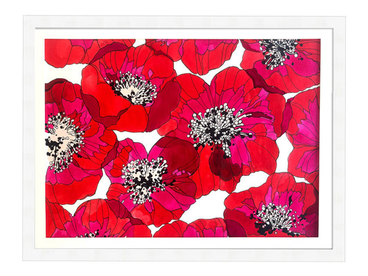 60s Poppies - Framed Artwork