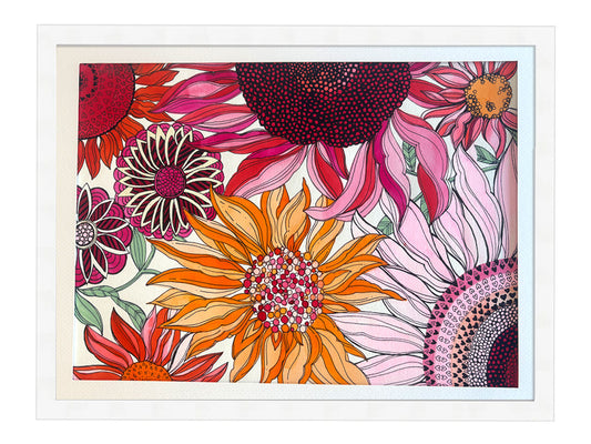 60s Sunflower - Framed Artwork