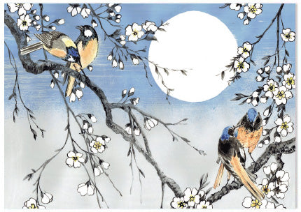 Blossom Moon Blues - A6 Art Card
