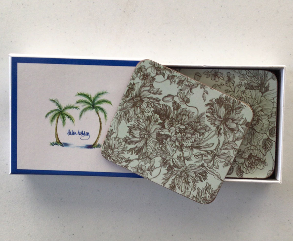 Floral Engraving Coasters & Placemats
