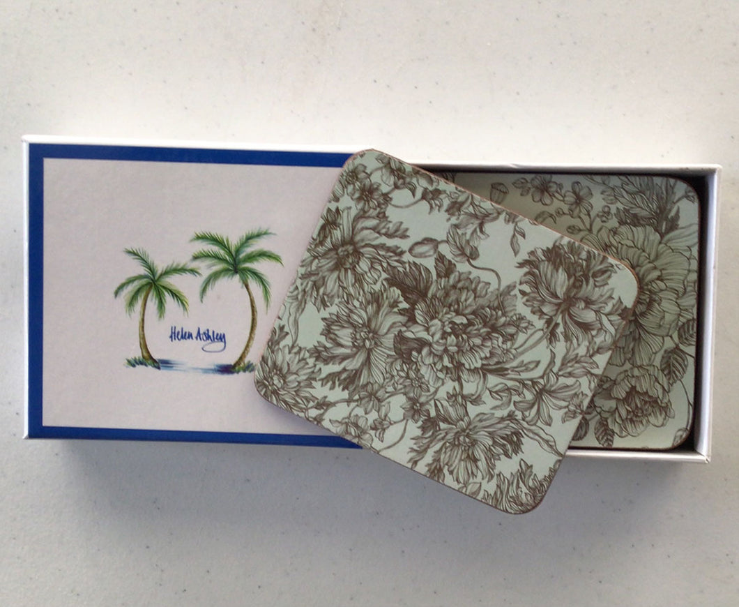 Floral Engraving Coasters & Placemats