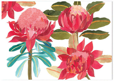 Collage Waratah - A6 Art Card