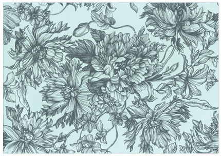 Floral Engraving - A6 Art Card