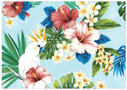 Island Life Cockatoo Hibiscus - A6 Art Card