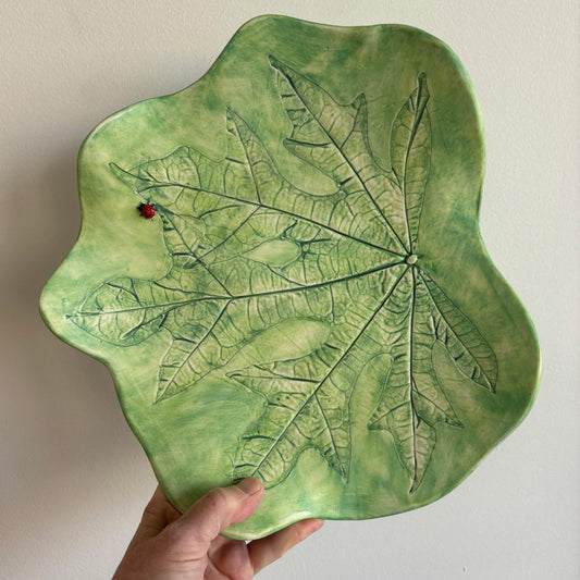 Large Leaf Platter with Ladybird