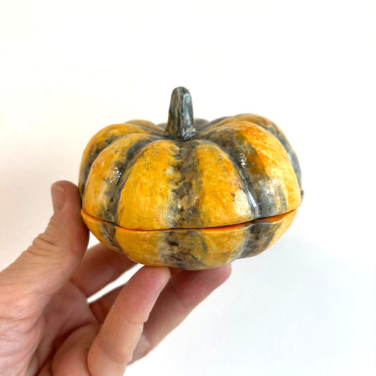 Tiger Pumpkin with Lid and Spoon
