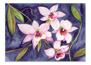 Australian Orchid Pink - A6 Art Card Helen Ashley Designs
