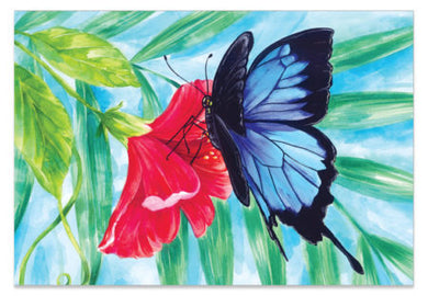Ulysses Butterfly Hibiscus - A6 Art Card