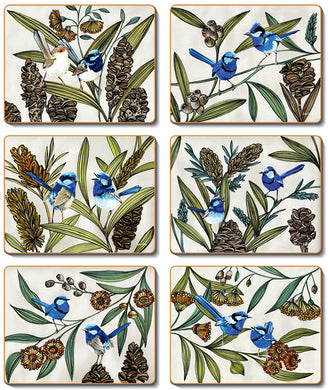 Blue Wren Coasters & Placemats