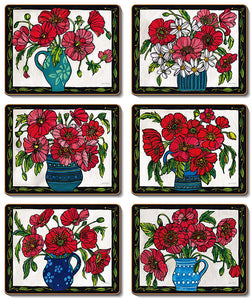 Poppy Vase Coasters & Placemats