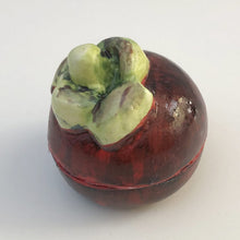 Mangosteen Trinket Box, Tropical Treasure Box, Porcelain Sculpture