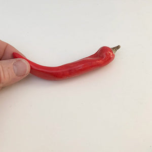 Chilli, chilli spoon rest , chilli chopstick rest or chilli porcelain sculpture