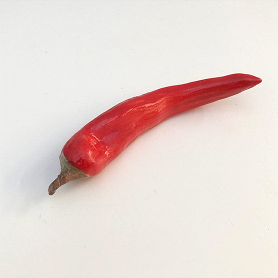 Chilli, chilli spoon rest , chilli chopstick rest or chilli porcelain sculpture