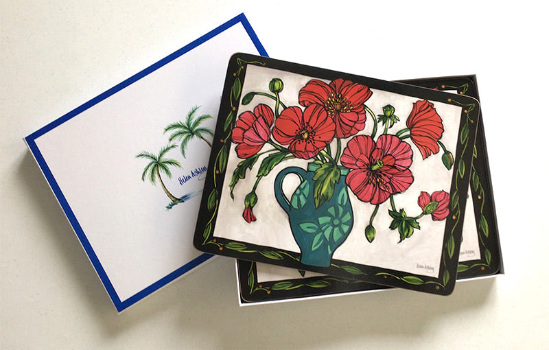 Poppy Vase Coasters & Placemats