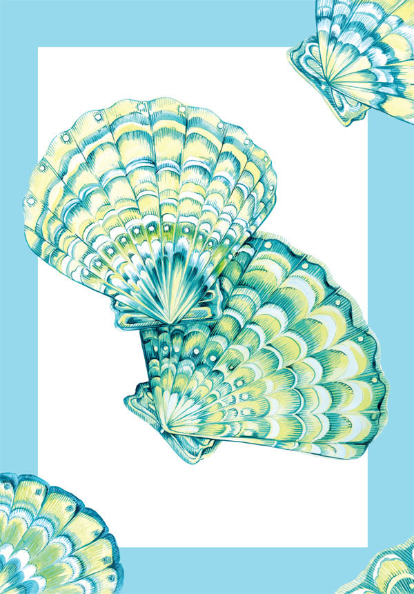 Colorful Shell Card Shells A6 Art Card – Helen Ashley Designs