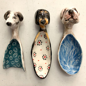 Dog and Cat Ceramic Spoons